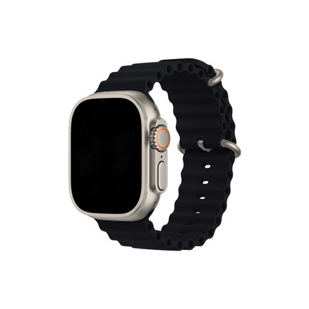FixPremium - Armband Ocean Loop für Apple Watch (42, 44, 45 und 49mm), schwarz