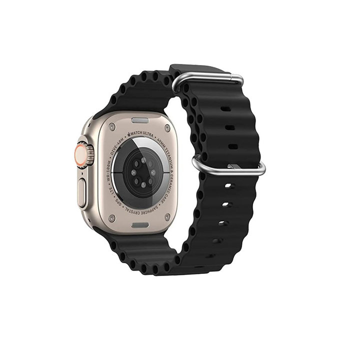 FixPremium - Armband Ocean Loop für Apple Watch (38, 40 und 41mm), schwarz