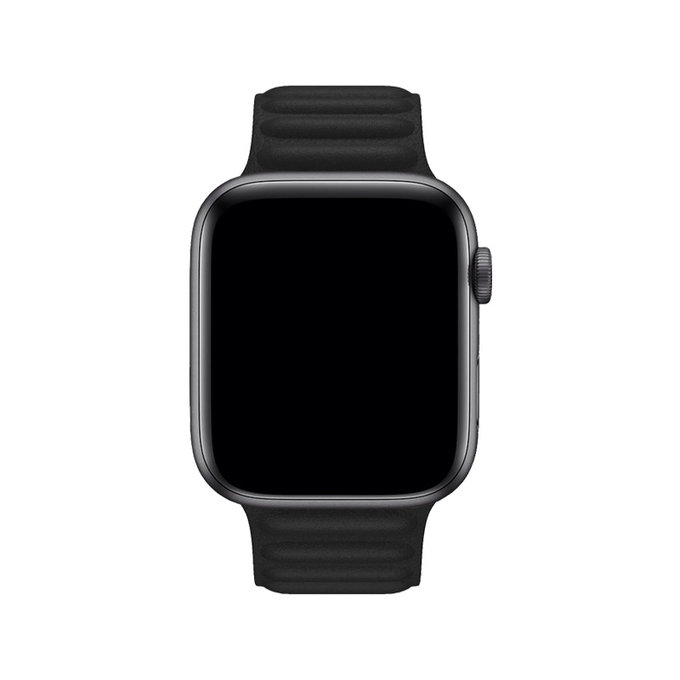FixPremium - Armband Leather Loop TPU für Apple Watch (42, 44, 45 und 49mm), schwarz