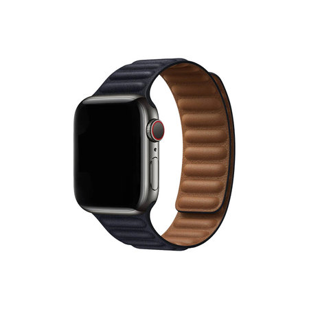 FixPremium - Armband Leather Loop TPU für Apple Watch (38, 40 und 41mm), schwarz
