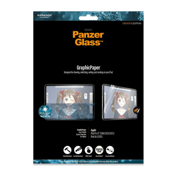 Schutzfolie GraphicPaper Case Friendly AB für iPad Pro 11''/Air 10,9'', Transparent, PanzerGlass