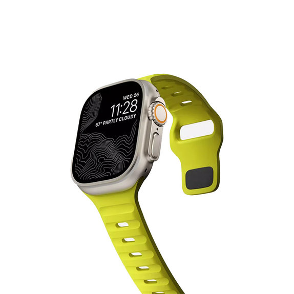 FixPremium - Gurt Sport Silicone für Apple Watch (42, 44, 45 und 49mm), tartrazine