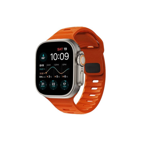FixPremium - Gurt Sport Silicone für Apple Watch (42, 44, 45 und 49mm), orange