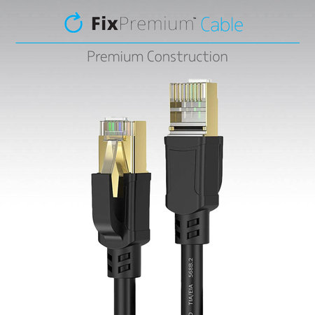 FixPremium - Netzwerkkabel - RJ45 / RJ45 (1m), schwarz