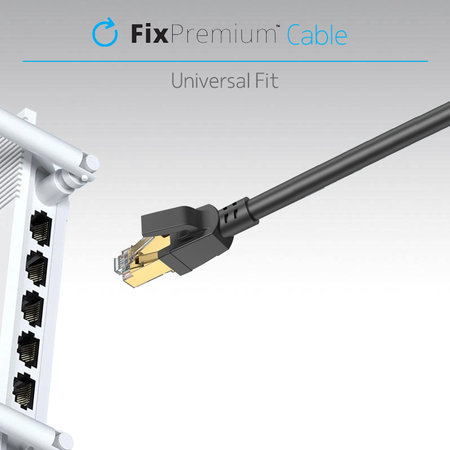 FixPremium - Netzwerkkabel - RJ45 / RJ45 (1m), schwarz