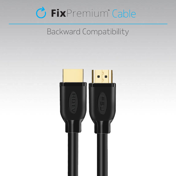 FixPremium - HDMI / HDMI Kabel, HDMI 2.0 (1m), schwarz