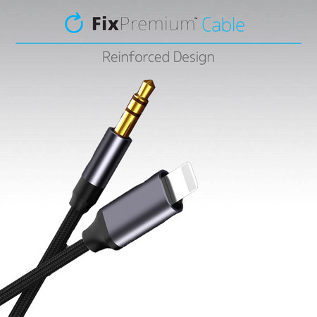 FixPremium - Lightning / Jack 3.5mm Kabel (1m), schwarz