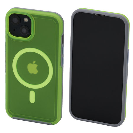 FixPremium - Hülle Clear mit MagSafe für iPhone 13, neon green