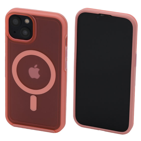 FixPremium - Hülle Clear mit MagSafe für iPhone 14, peach pink