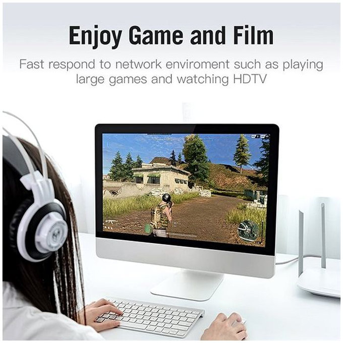 Vention - Netzwerkkabel - RJ45 / RJ45 (1m), grau