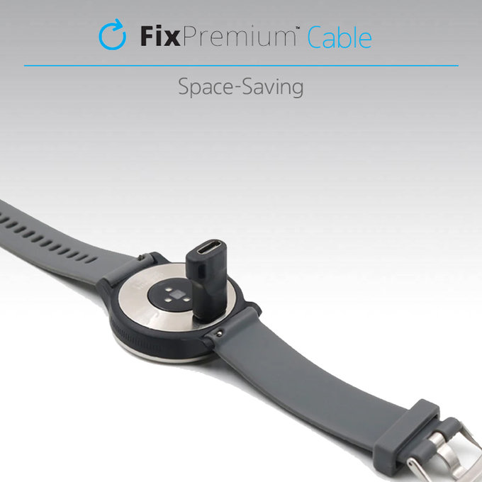 FixPremium - Micro-USB auf Garmin Stecker Reduzierstück für Watch, schwarz