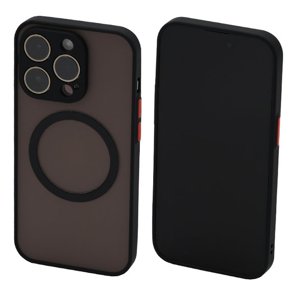 FixPremium - Hülle Matte mit MagSafe für iPhone 14 Pro Max, schwarz