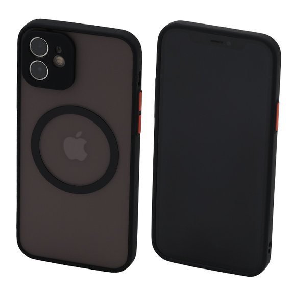 FixPremium - Hülle Matte mit MagSafe für iPhone 12, schwarz