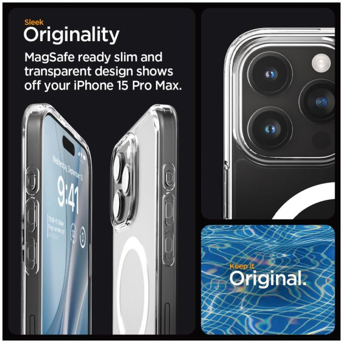 Spigen - Hülle Ultra Hybrid mit MagSafe für iPhone 15 Pro Max, weiss