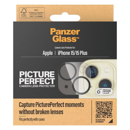 PanzerGlass - Kameraobjektiv-Schutzhülle PicturePerfect für iPhone 15 und 15 Plus, transparent