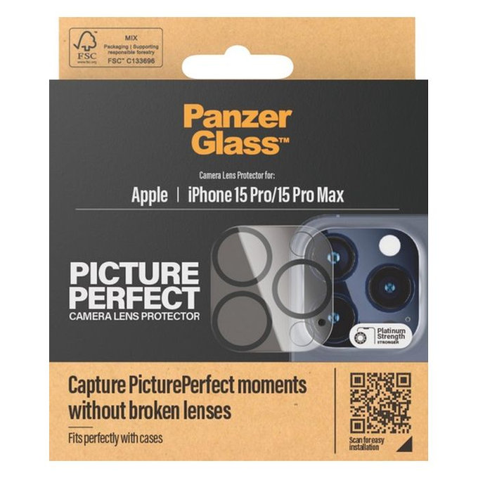 PanzerGlass - Kameraobjektiv-Schutzhülle PicturePerfect für iPhone 15 Pro und 15 Pro Max, transparent