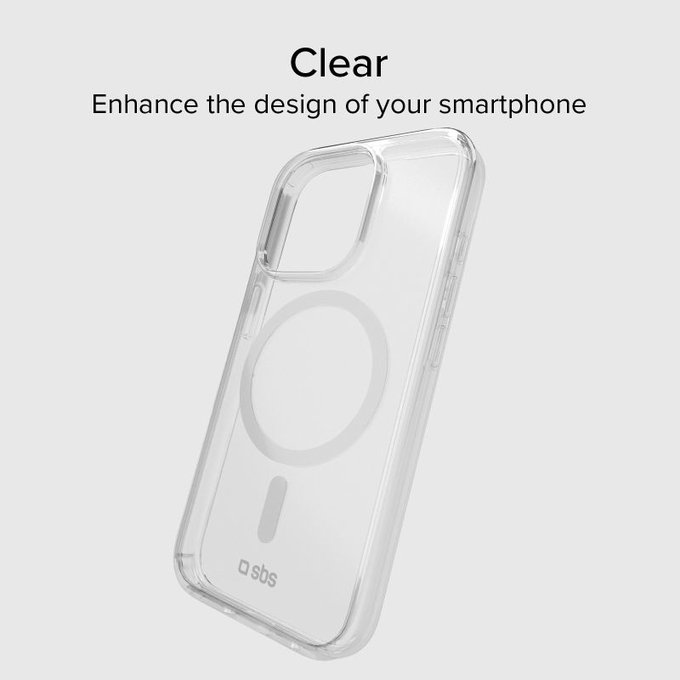 SBS - Hülle Light Mag mit MagSafe für iPhone 15 Pro, transparent