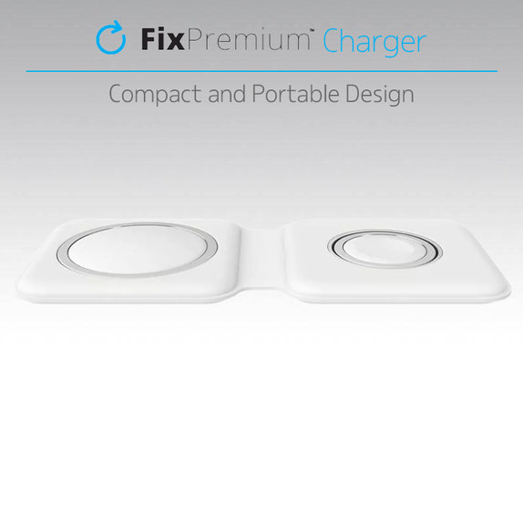 FixPremium - MagSafe Duo für iPhone und Apple Watch, weiss