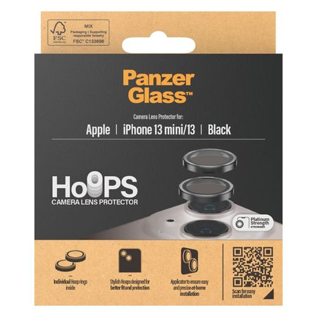 PanzerGlass - Kameraobjektiv-Schutzhülle Hoops für iPhone 13 a 13 mini, schwarz
