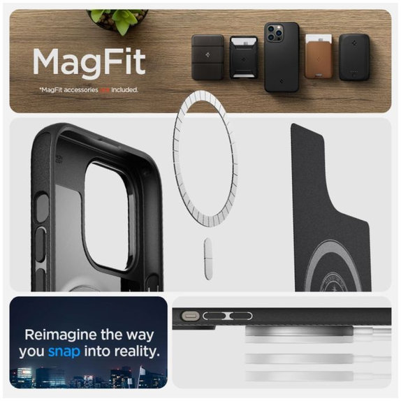 Spigen - Hülle Mag Armor mit MagSafe für iPhone 14 Pro, matte black