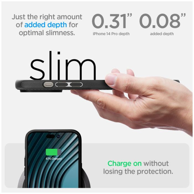 Spigen - Hülle Mag Armor mit MagSafe für iPhone 14 Pro, matte black