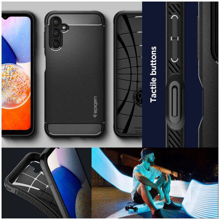 Spigen - Hülle Rugged Armor für Samsung Galaxy A14 4G, matte black
