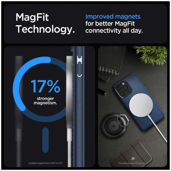 Spigen - Hülle Mag Armor mit MagSafe für iPhone 15 Pro Max, navy blue