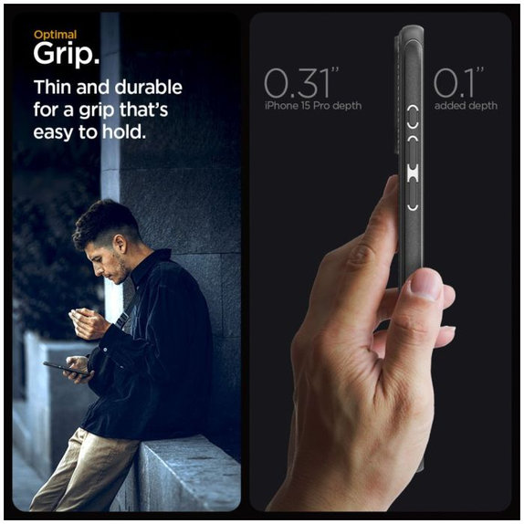 Spigen - Hülle Mag Armor mit MagSafe für iPhone 15 Pro, matte black