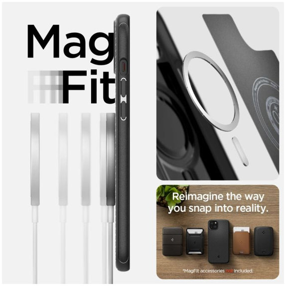 Spigen - Hülle Mag Armor mit MagSafe für iPhone 15, matte black