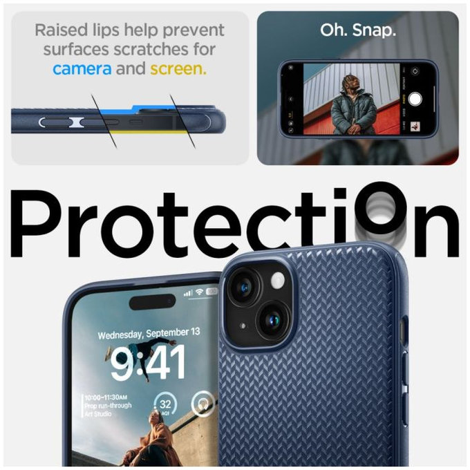 Spigen - Hülle Mag Armor mit MagSafe für iPhone 15, navy blue