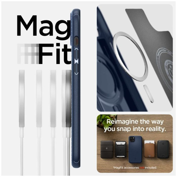 Spigen - Hülle Mag Armor mit MagSafe für iPhone 15, navy blue