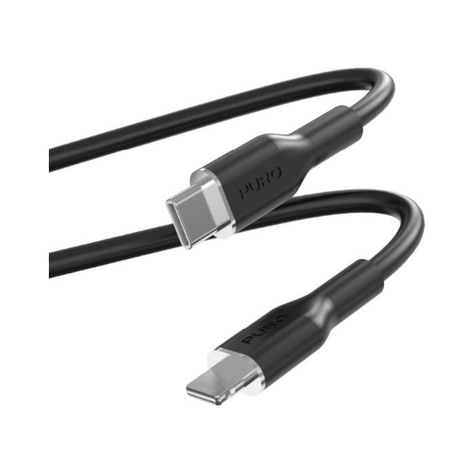 PURO - USB-C Kabel / MFI Lightning, 12W, Soft, 1,5 m, schwarz
