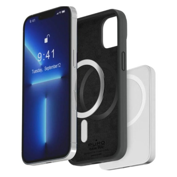 PURO - Hülle ICON MAG mit MagSafe für iPhone 14 Pro Max, schwarz