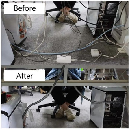 FixPremium - Kabelorganisator - Rohr (10mm), Länge 2M, grau