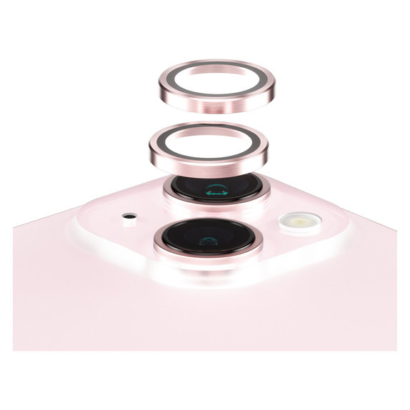 Kameraobjektivschutz Hoops für iPhone 15/15 Plus, Rosa, PanzerGlass