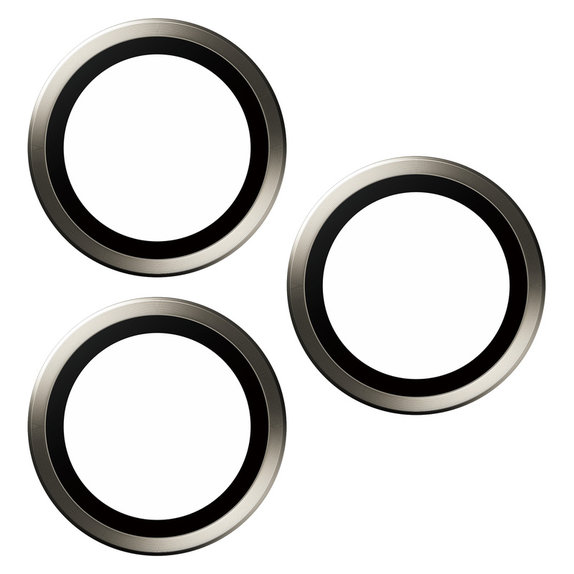 Kameraobjektivschutz Hoops für iPhone 15 Pro/15 Pro Max, Natural Metal, PanzerGlass