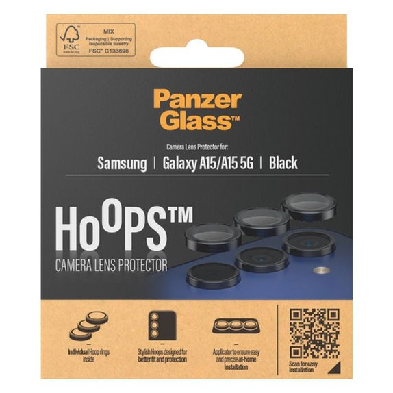 PanzerGlass - Kameraobjektiv-Schutzhülle Hoops für Samsung Galaxy A15, schwarz