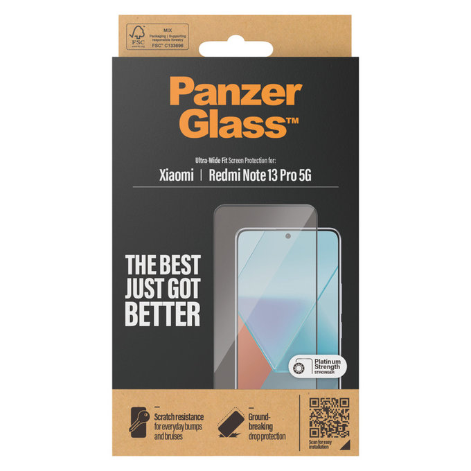 Panzerglas UWF für Xiaomi Redmi Note 13 Pro 5G, Schwarz, PanzerGlass