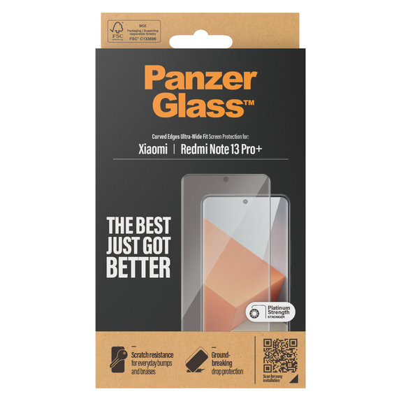 Panzerglas UWF für Xiaomi Redmi Note 13 Pro+, Schwarz, PanzerGlass