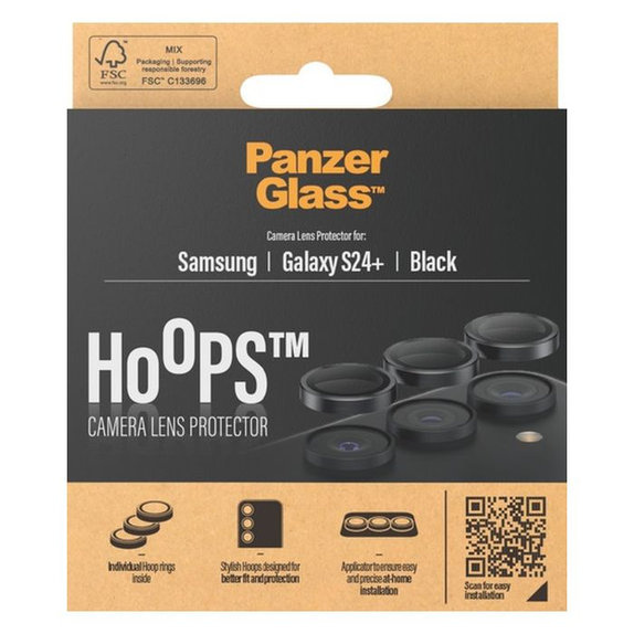 PanzerGlass - Kameraobjektiv-Schutzhülle Hoops für Samsung Galaxy S24+, schwarz