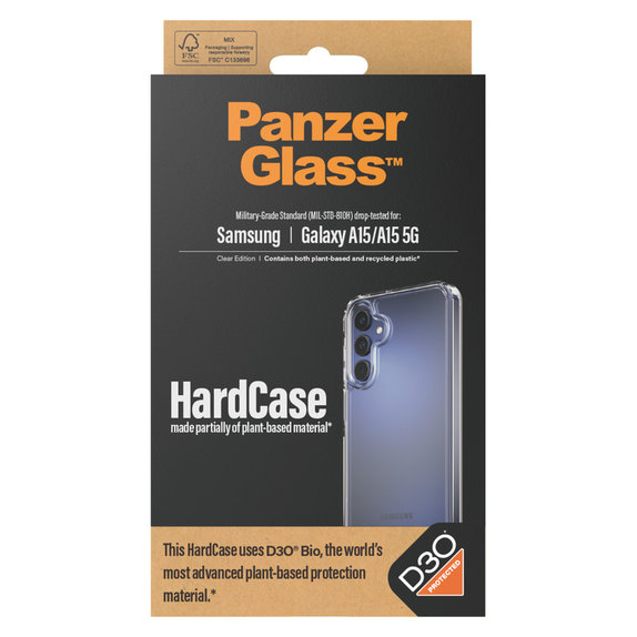 Hülle HardCase D3O für Samsung Galaxy A15/A15 5G, Transparent, PanzerGlass