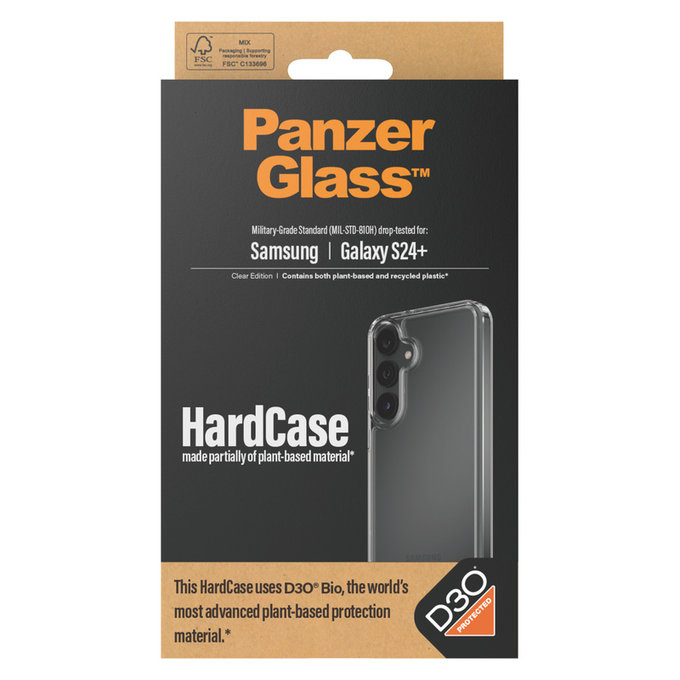 Hülle HardCase D3O für Samsung Galaxy S24+, Transparent, PanzerGlass