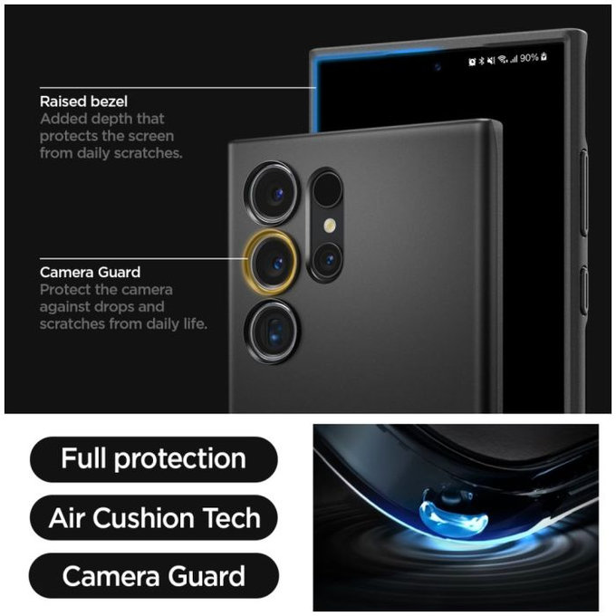 Spigen - Hülle Thin Fit für Samsung Galaxy S24 Ultra, schwarz