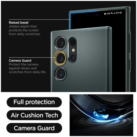 Spigen - Hülle Thin Fit für Samsung Galaxy S24 Ultra, Abyss Green