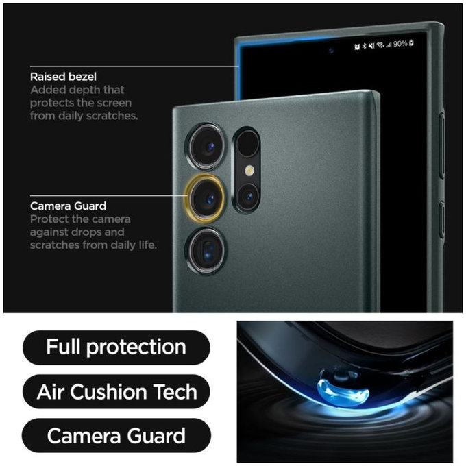 Spigen - Hülle Thin Fit für Samsung Galaxy S24 Ultra, Abyss Green