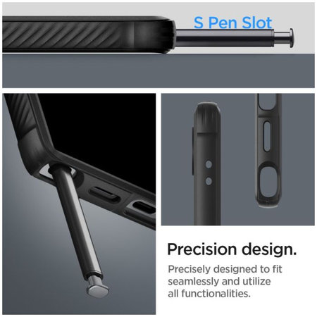 Spigen - Hülle Rugged Armor für Samsung Galaxy S24 Ultra, Matte Black