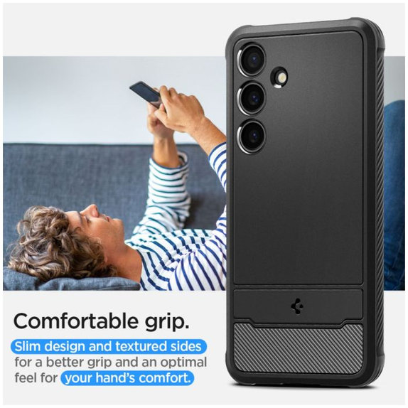 Spigen - Hülle Rugged Armor für Samsung Galaxy S24+, Matte Black