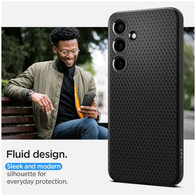 Spigen - Hülle Liquid Air für Samsung Galaxy S24+, Matte Black