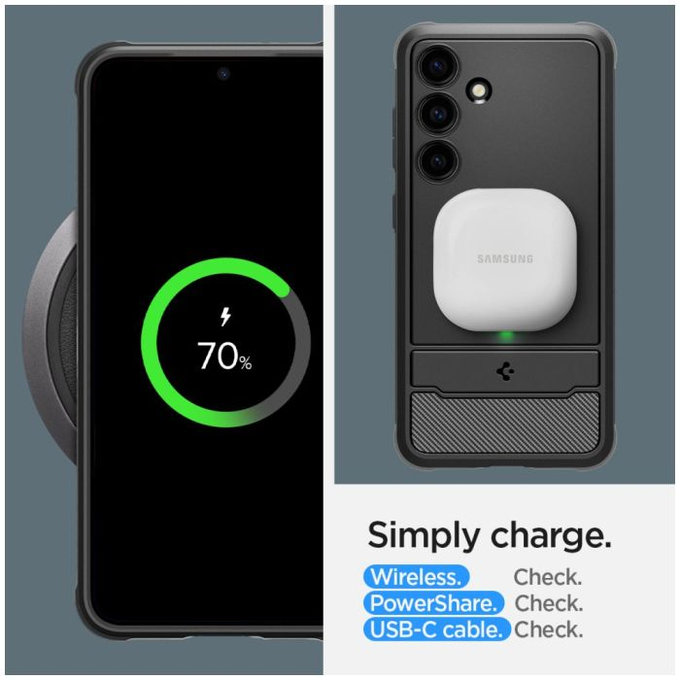 Spigen - Hülle Rugged Armor für Samsung Galaxy S24, Matte Black