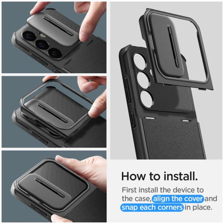 Spigen - Hülle Optik Armor für Samsung Galaxy S24, schwarz